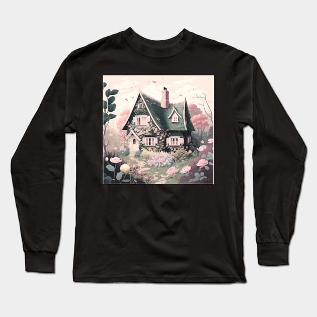 Wonderland Fantasy Home Dreamy Vintage Fairycore Long Sleeve T-Shirt by RetroZin